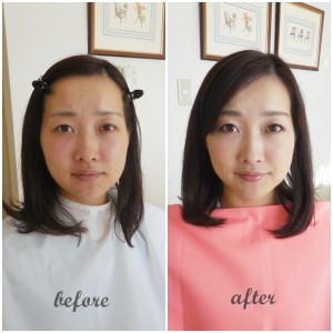 東京・青山　サロン・ド・ルミエール　パーソナルカラー診断・メイクレッスン　before & after