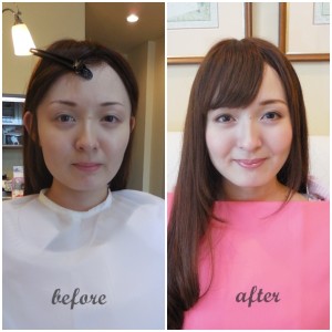 東京・青山　サロン・ド・ルミエール　パーソナルカラー診断・メイクレッスン　before & after　稲毛サロン