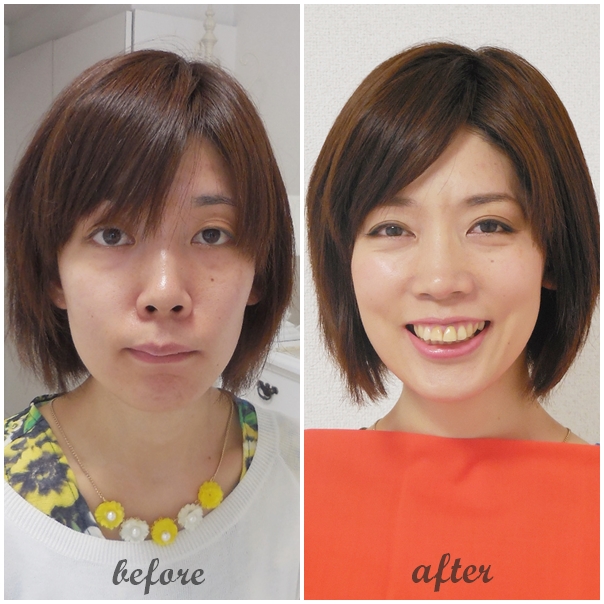 東京・青山　サロン・ド・ルミエール　パーソナルカラー診断・メイクレッスン　before & after