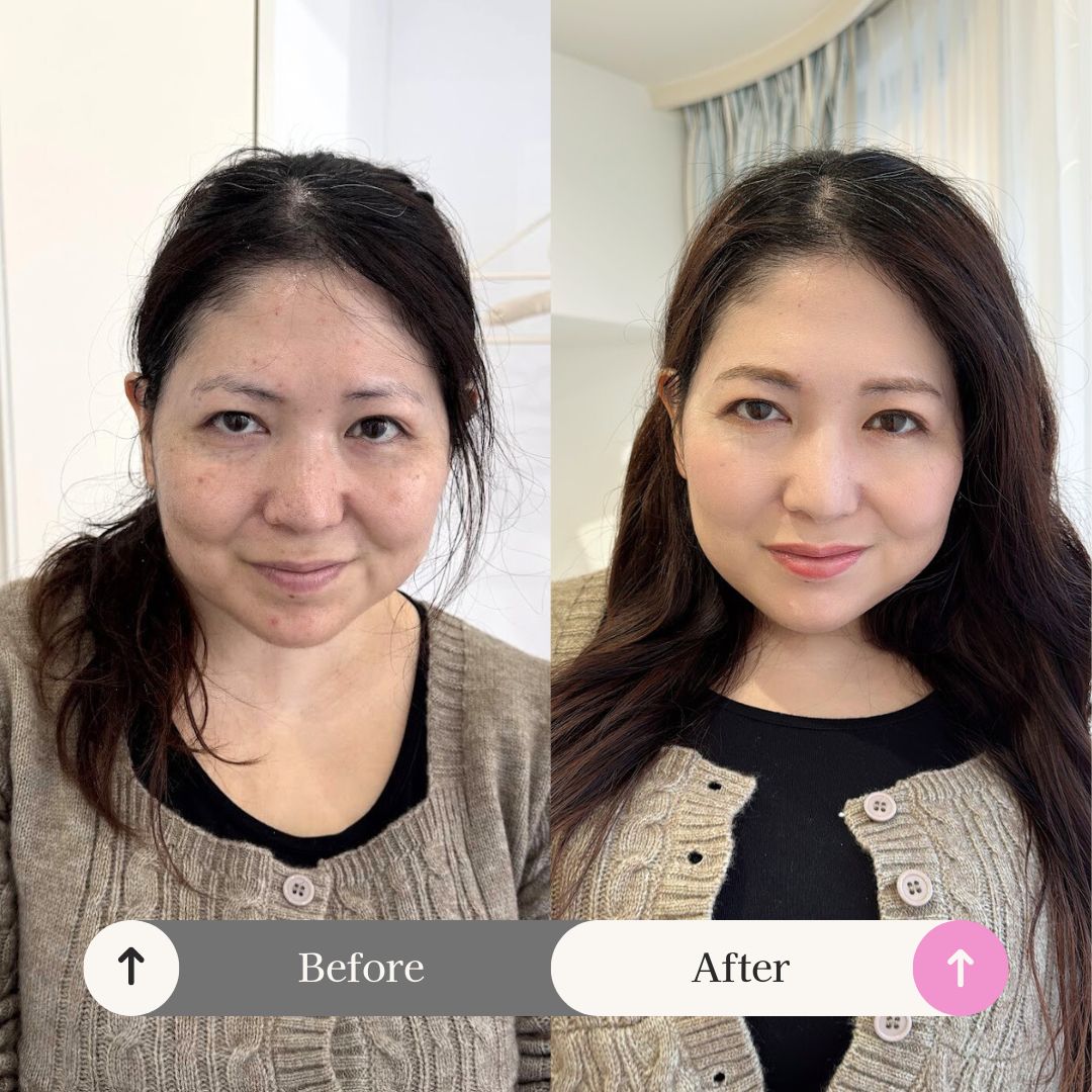 自分に似合うメイクを教えてくれるサロン ド ルミエールの垢抜けメイクレッスン（劇的before & after)
