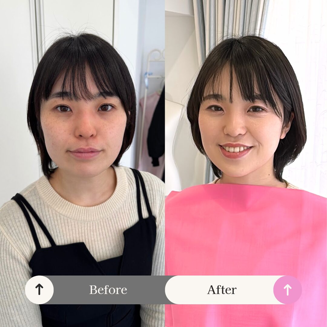 一番人気のパーソナルカラー診断&垢抜けメイクレッスンbefore & after(東京・青山のイメージコンサルティングサロン サロン ド ルミエール)